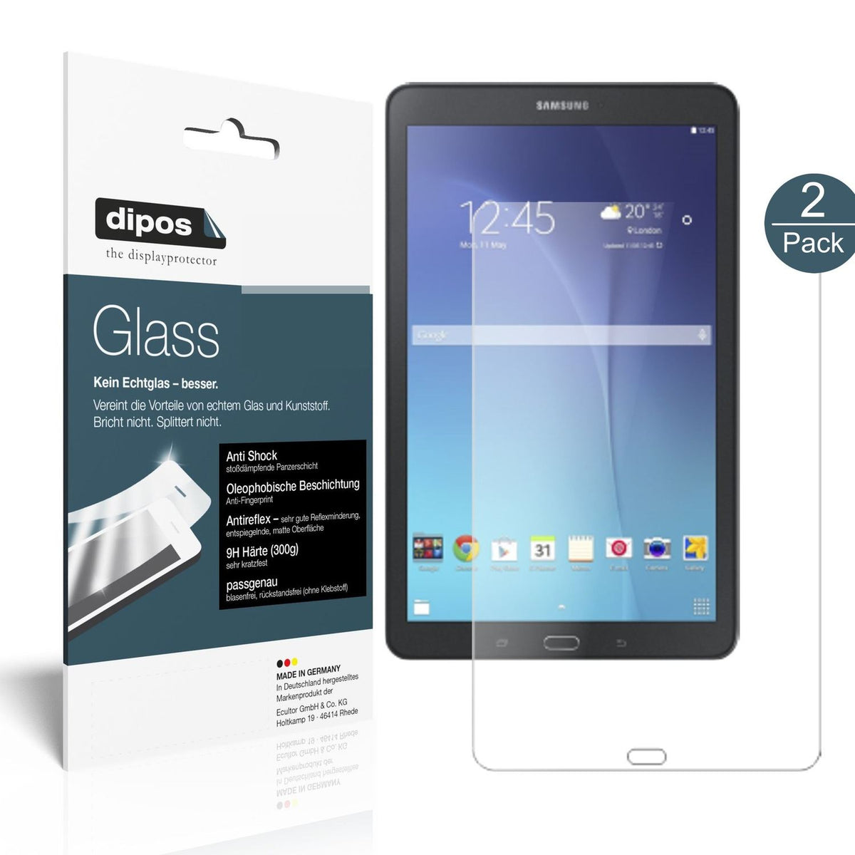 2x 9H Schutzfolie matt für Samsung Galaxy Tab E 9. (2)