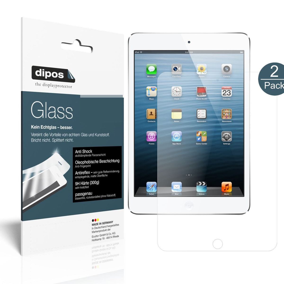 2x 9H Schutzfolie matt für Apple iPad 2 / 3 / 4 Pa (2)