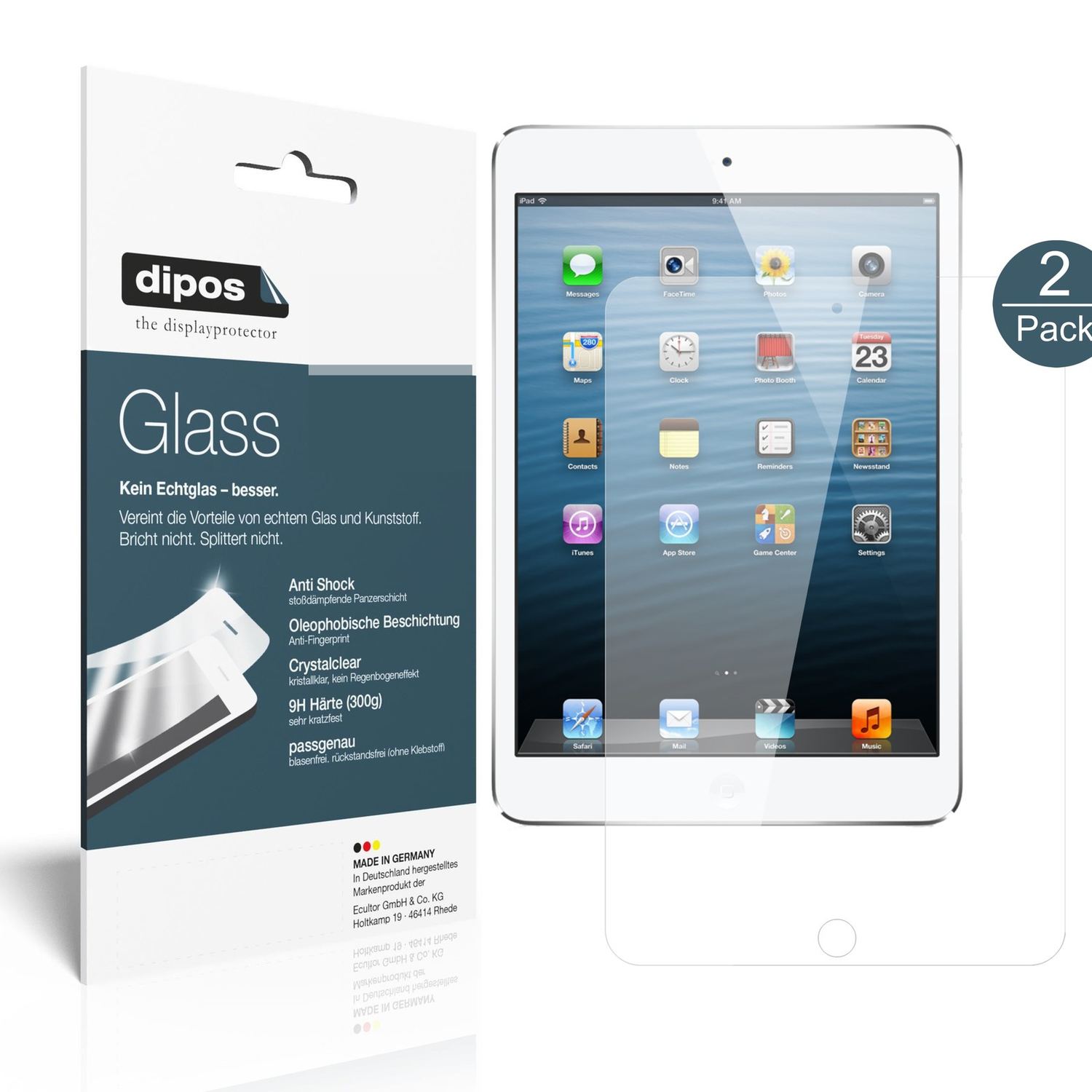 2x 9H Schutzfolie für Apple iPad 2 / 3 / 4 Panzerf (2)