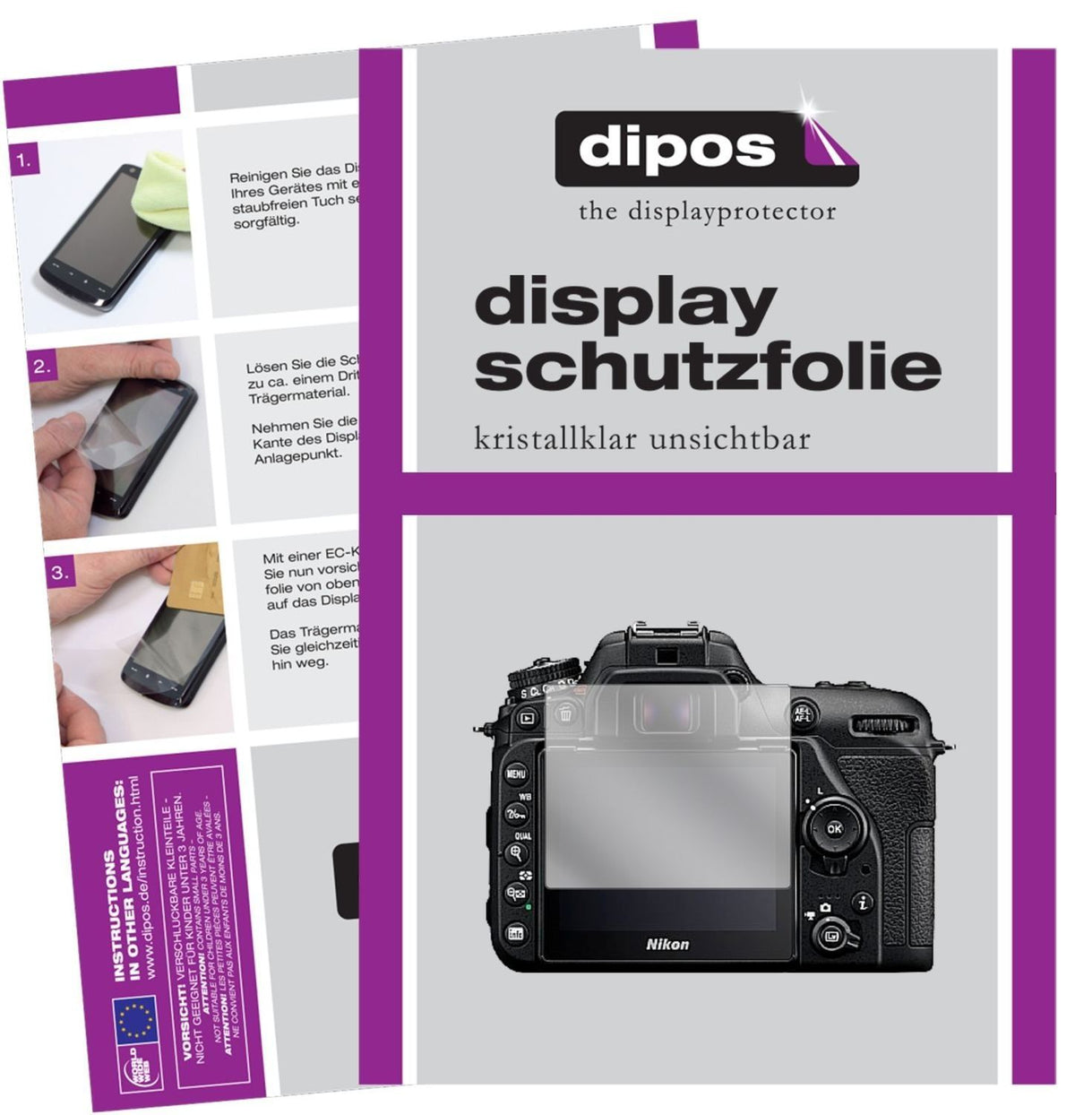 6x Schutzfolie klar für Nikon D7500 Display-Schutz (1)
