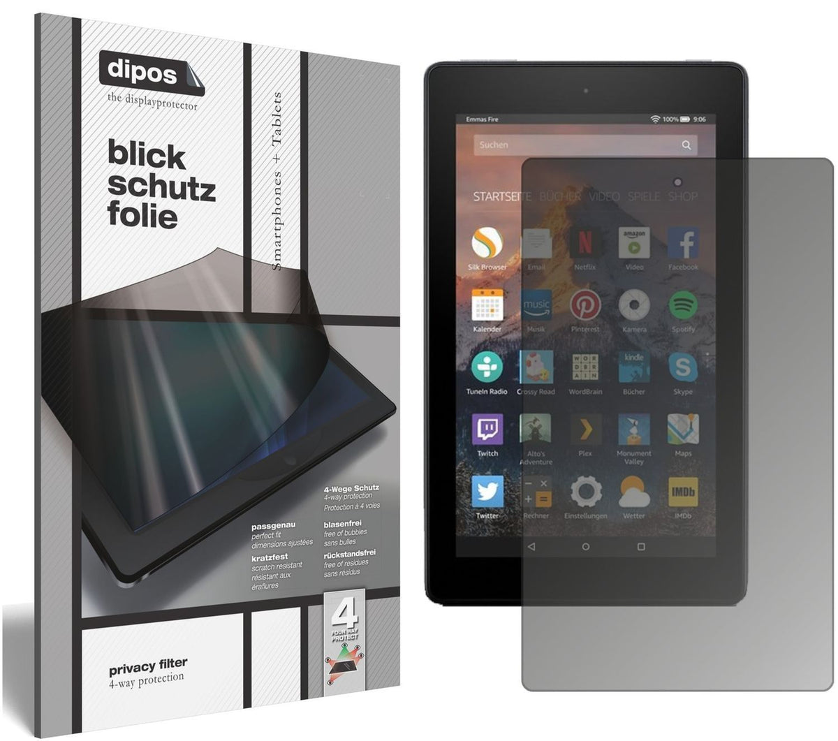 Blickschutzfolie für Amazon Fire HD 8 (2017) matt  (1)