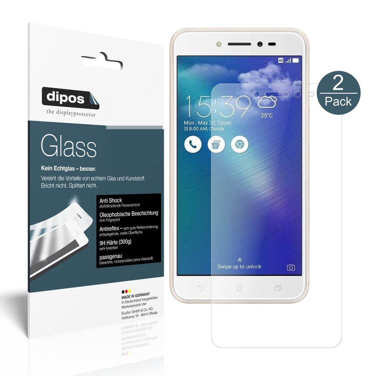 2x 9H Schutzfolie matt für Asus ZenFone Live ZB501 (1)