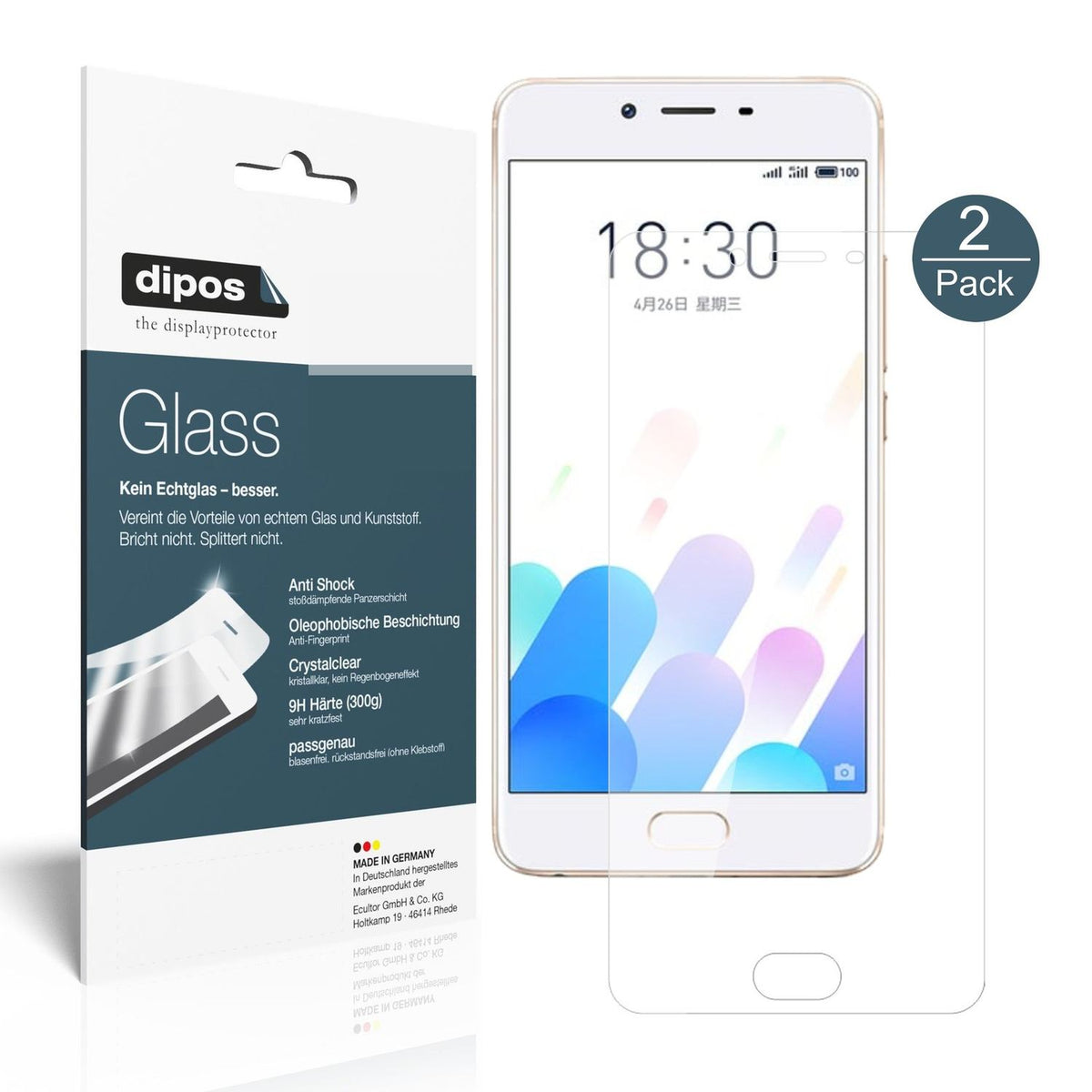 2x 9H Schutzfolie für Meizu E2 Panzerfolie (1)