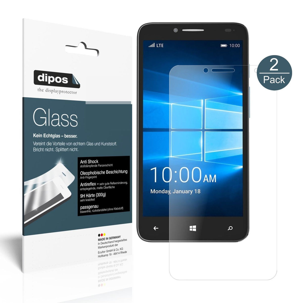 2x 9H Schutzfolie matt für Alcatel Idol 4 Pro Panz (1)