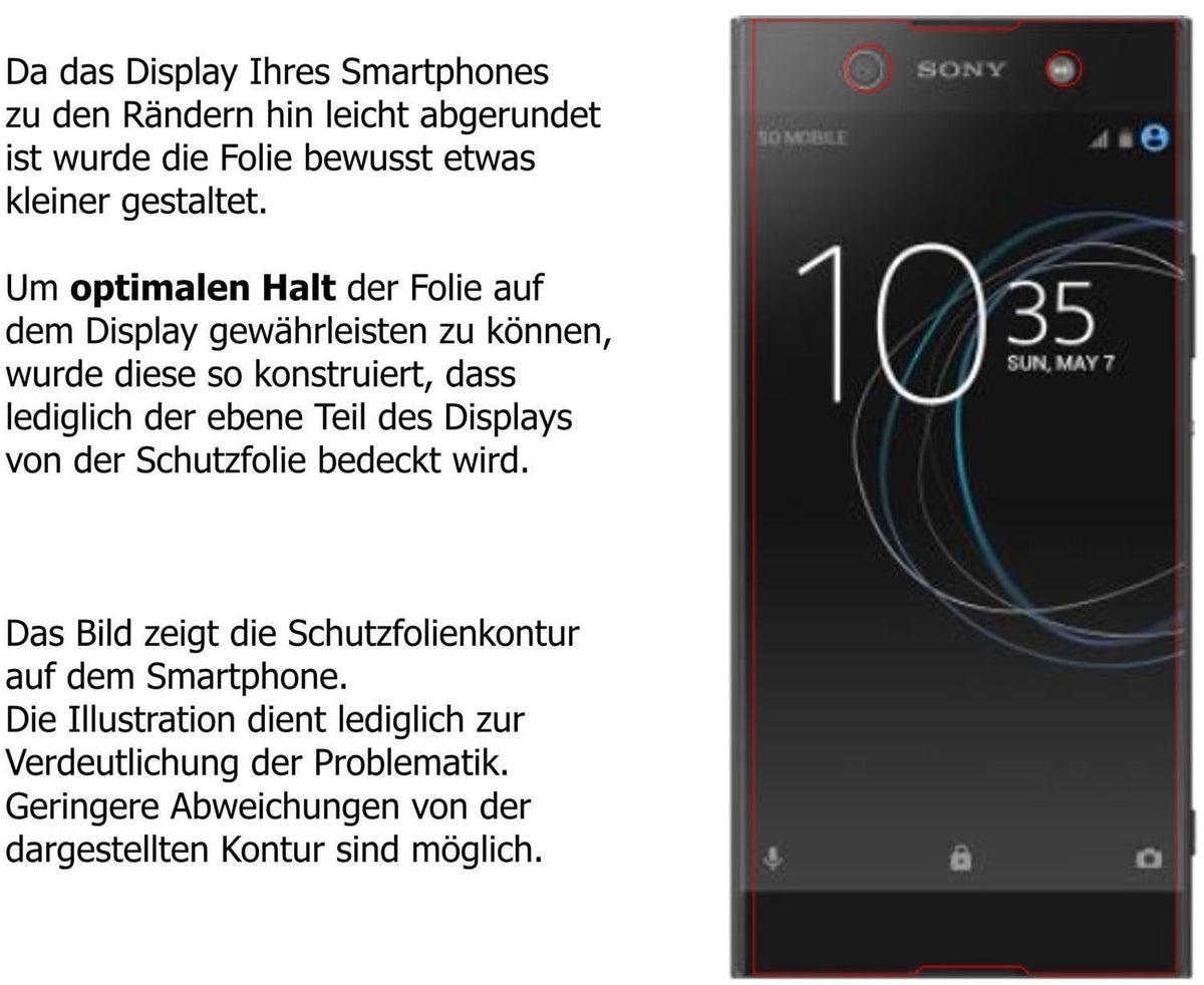 2x Schutzfolie klar für Sony Xperia XA1 Ultra Disp (5)