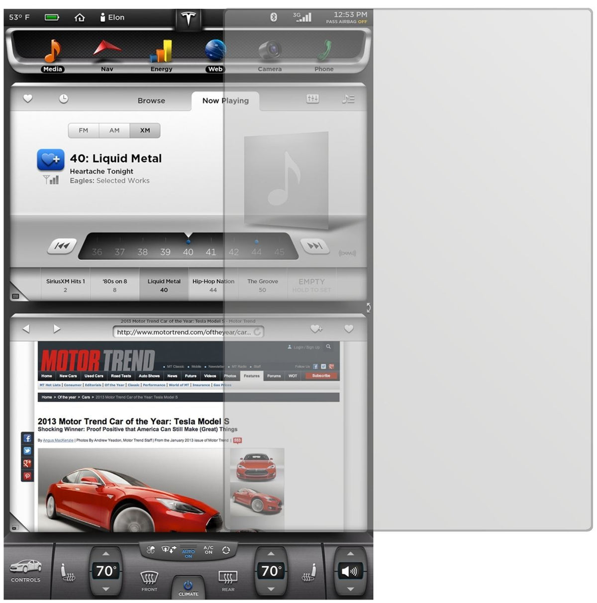 2x Schutzfolie matt für Tesla Model S Display Disp (2)
