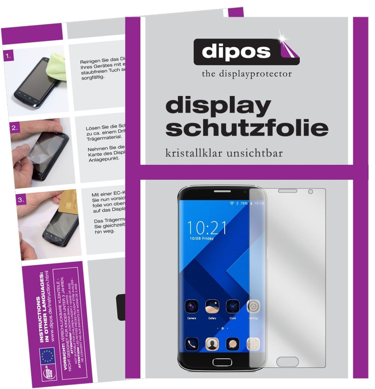 2x Schutzfolie klar für BLUBOO Edge Display-Schutz (1)
