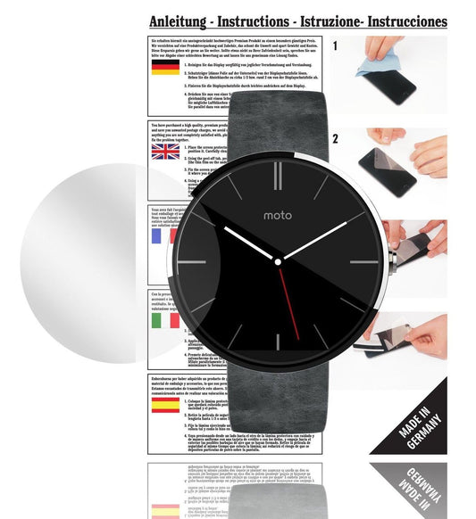 6x Schutzfolie klar für Moto 360 Motorola Display- (1)