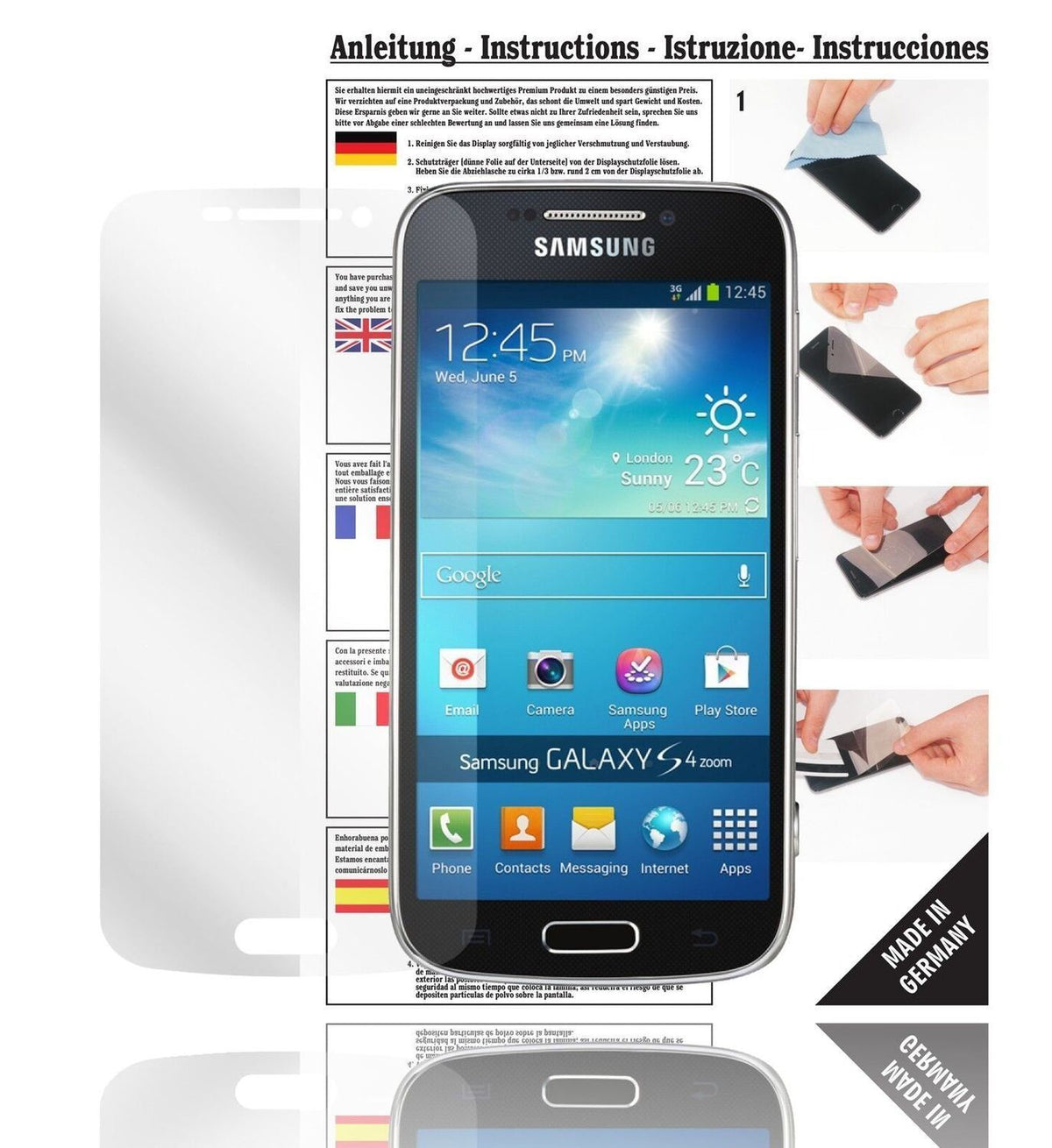 6x Schutzfolie klar für Galaxy S4 Zoom Samsung Dis (1)
