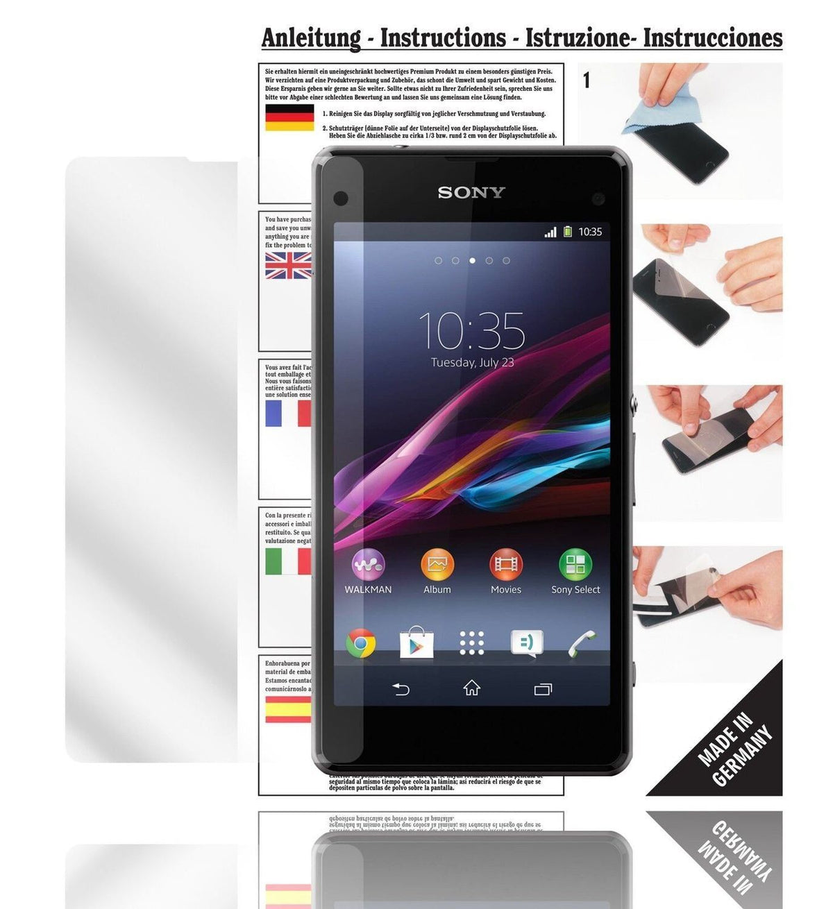 6x Schutzfolie klar für Xperia Z1 Compact Sony Dis (1)