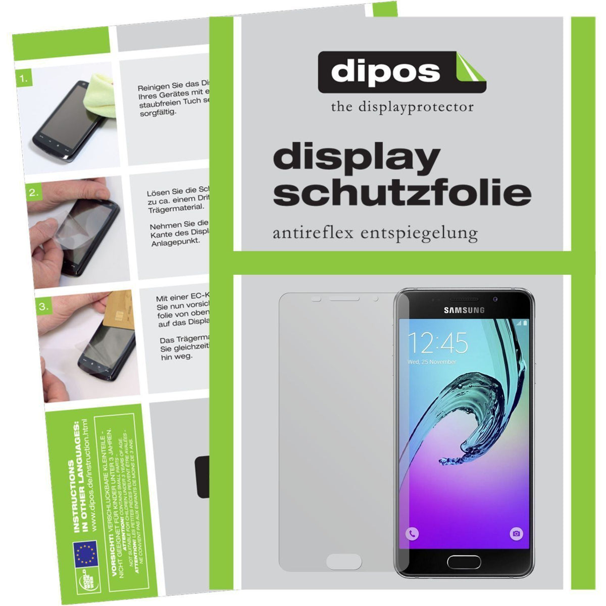 2x Schutzfolie matt für Galaxy A3 (2016) Samsung D (1)