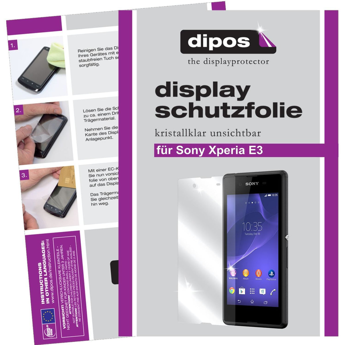 2x Schutzfolie klar für Xperia E3 Sony Display-Sch (1)