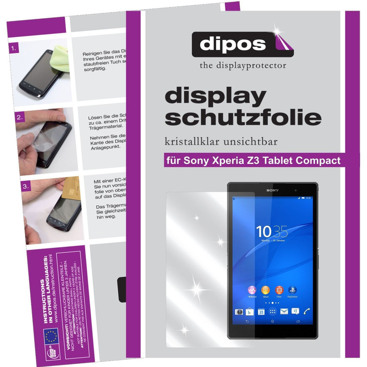 3x Schutzfolie klar für Xperia Z3 Tablet Compact S (1)