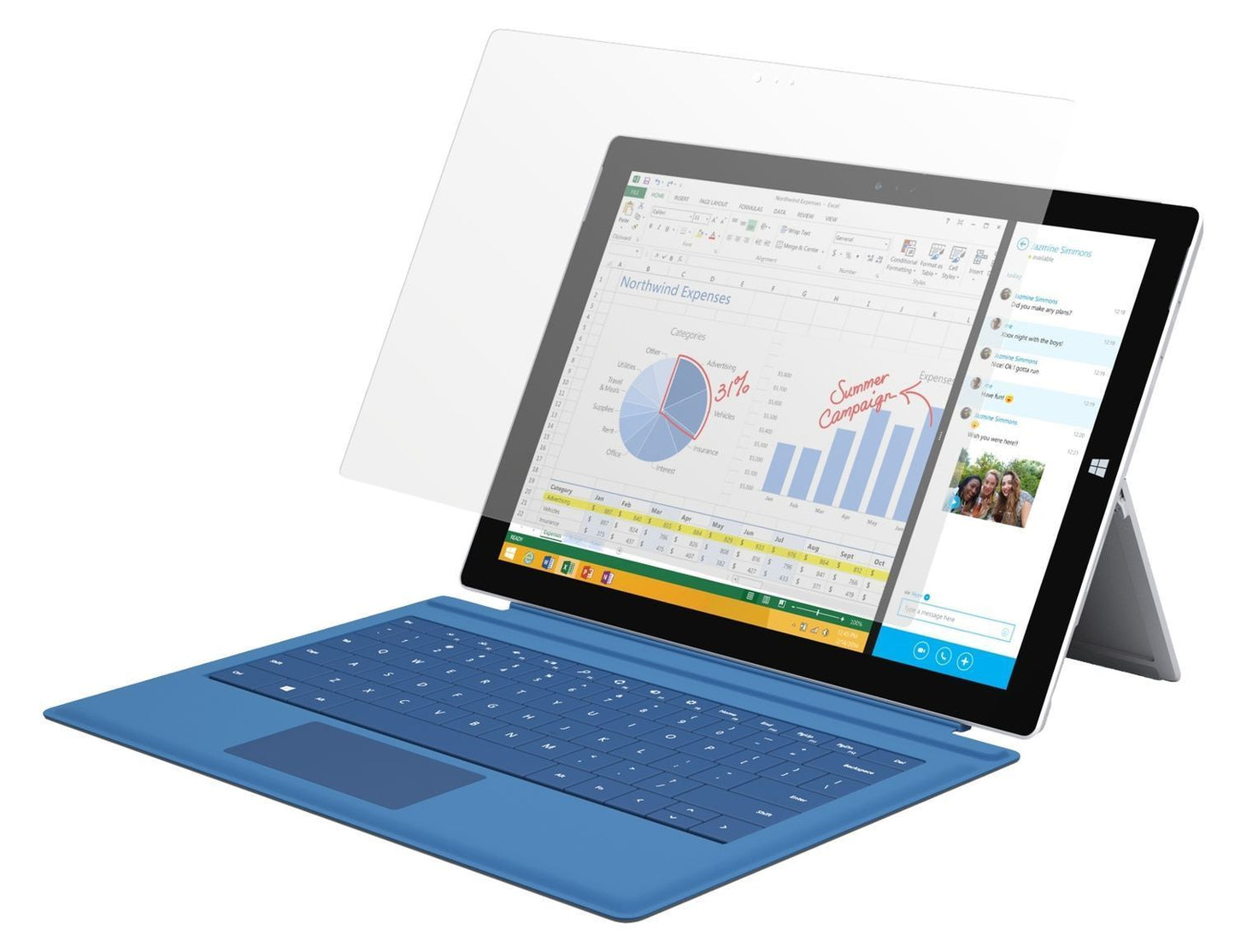 2x Schutzfolie matt für Surface Pro 3 Microsoft Di (2)