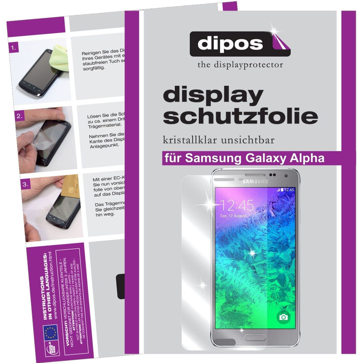 2x Schutzfolie klar für Galaxy Alpha Samsung Displ (1)