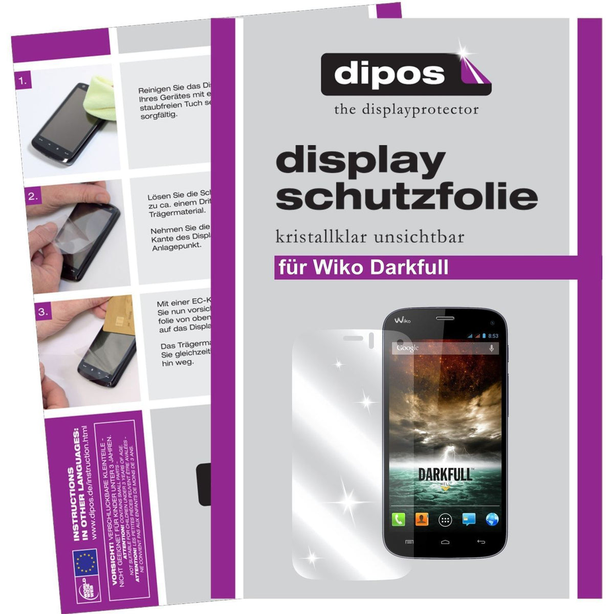6x Schutzfolie klar für Darkfull Wiko Display-Schu (1)