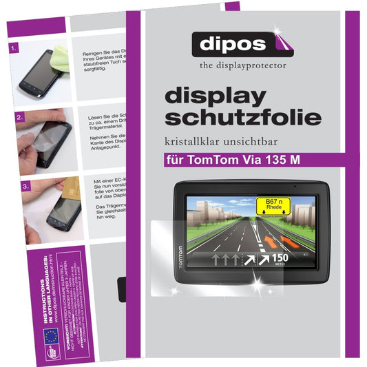 3x Schutzfolie klar für Via 135 M TomTom Display-S (1)