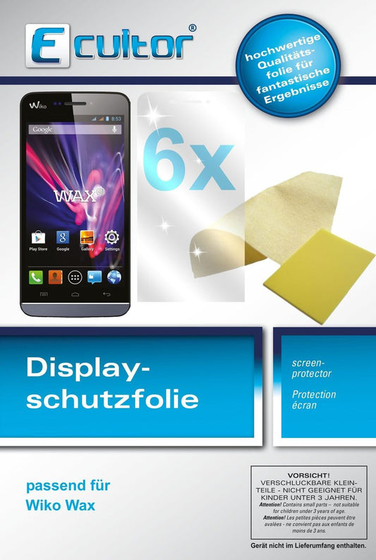 6x Schutzfolie klar für Wax Wiko Display-Schutzfol (1)