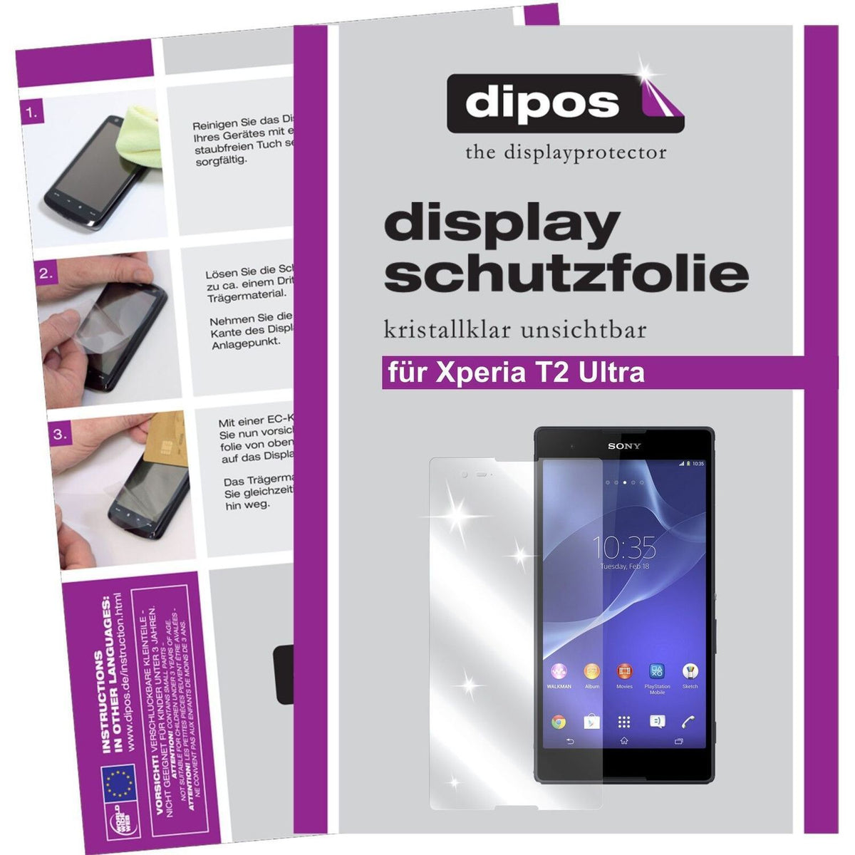 2x Schutzfolie klar für Xperia T2 Ultra Sony Displ (1)