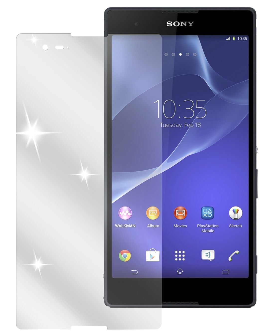 2x Schutzfolie klar für Xperia T2 Ultra Sony Displ (2)