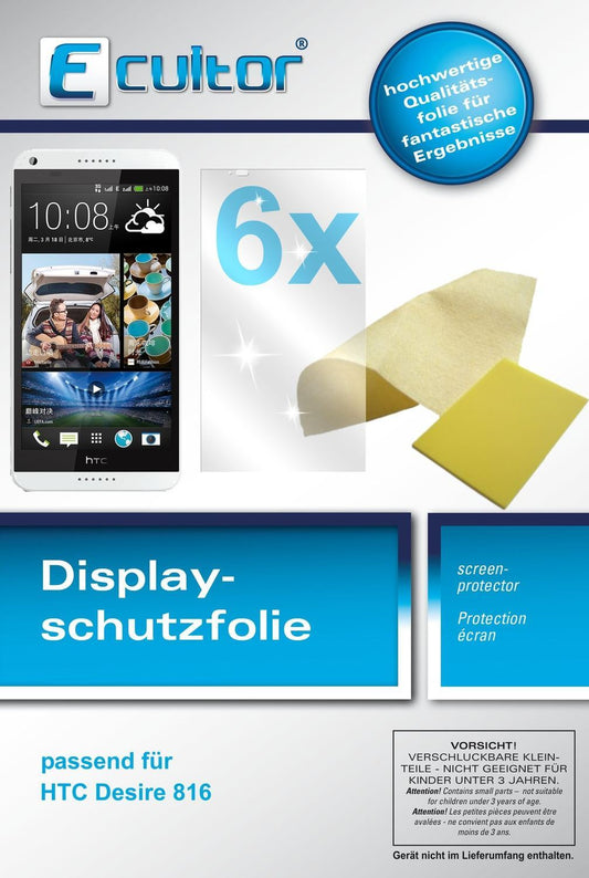 6x Schutzfolie klar für Desire 816 HTC Display-Sch (1)