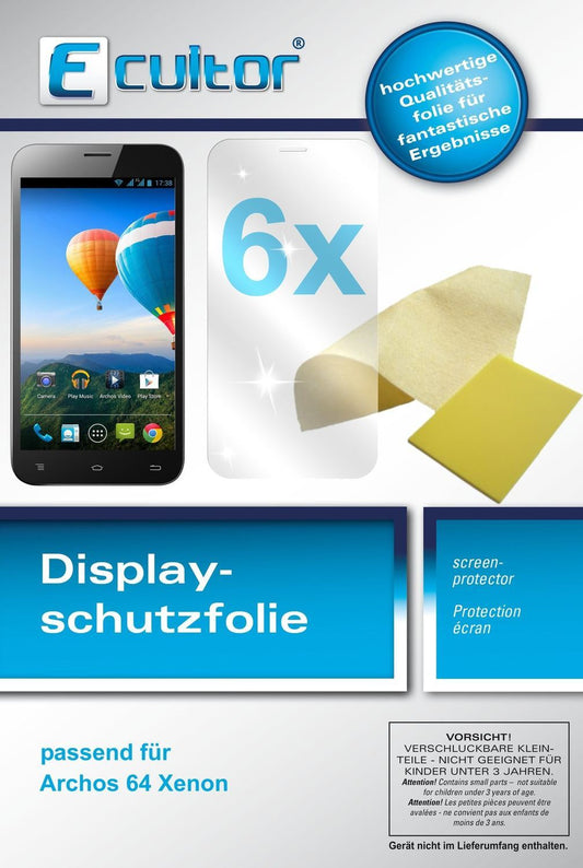 6x Schutzfolie klar für 64 Xenon Archos Display-Sc (1)
