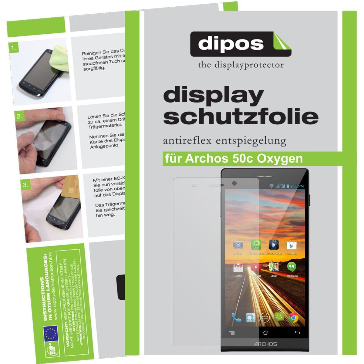2x Schutzfolie matt für 50c Oxygen Archos Display- (1)