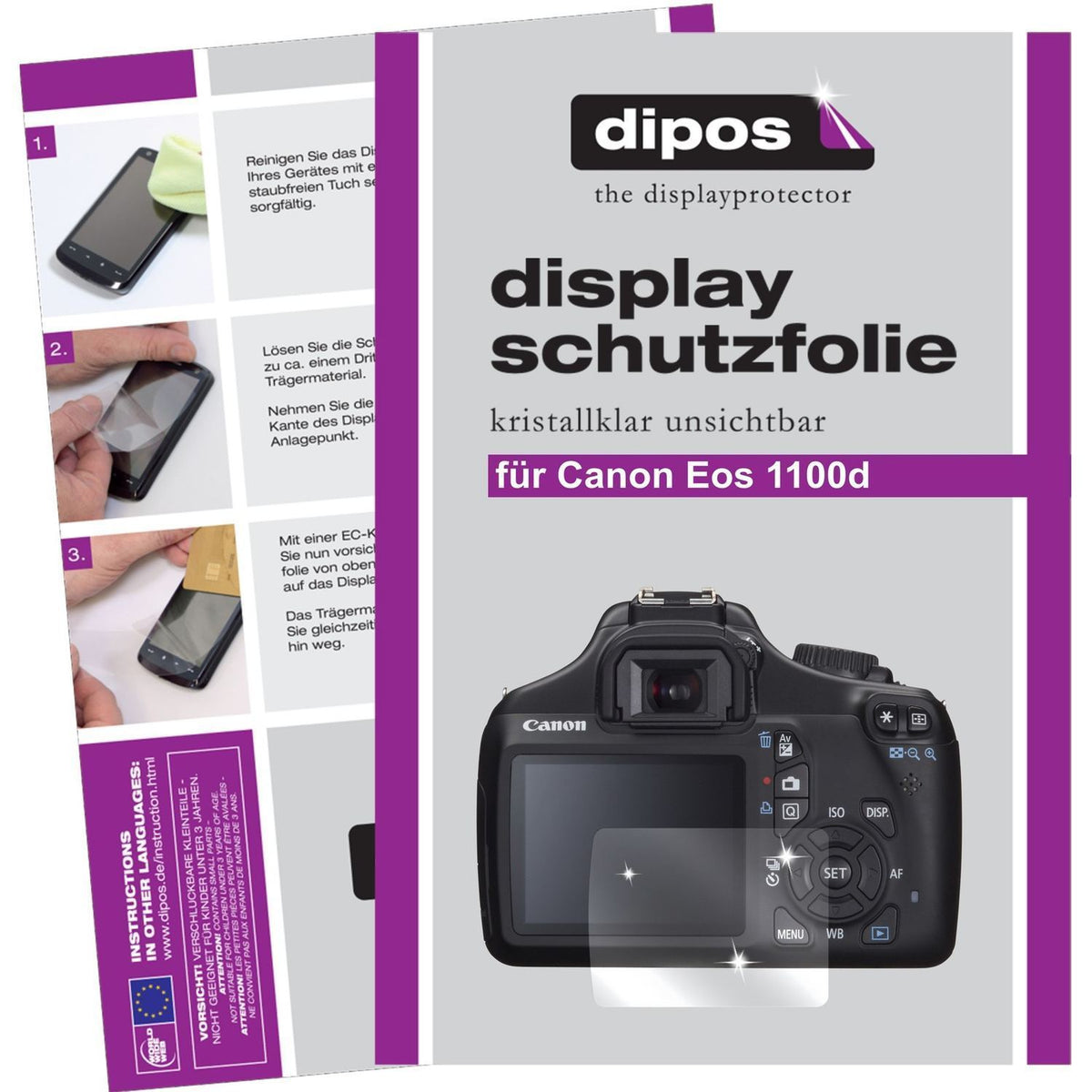 6x Schutzfolie klar für EOS 1100D Canon Display-Sc (1)