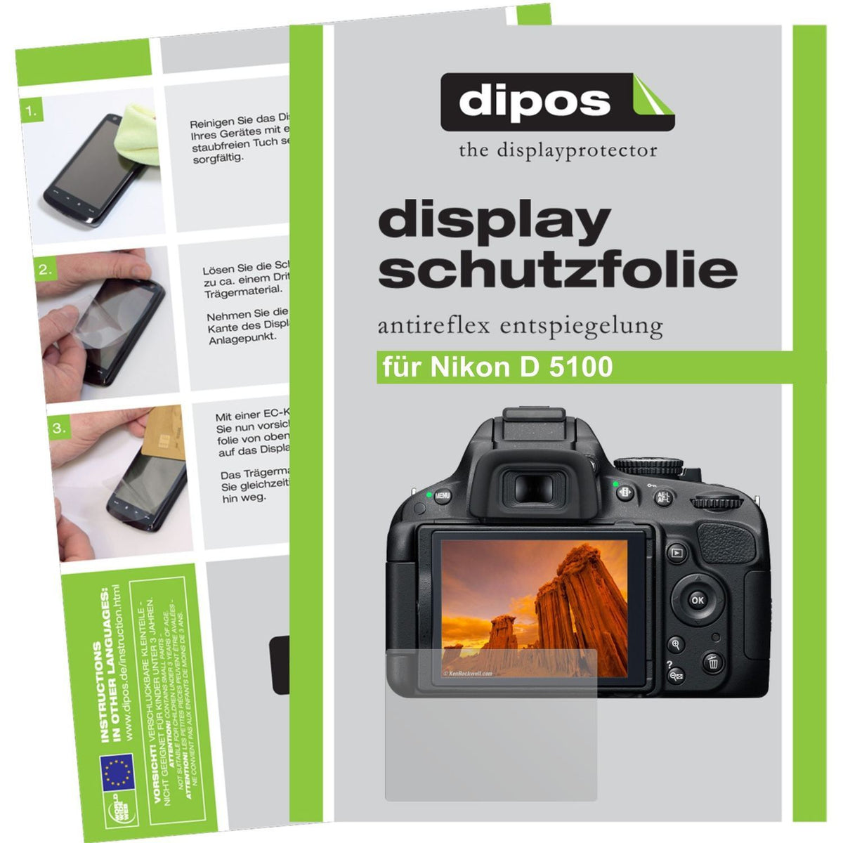 6x Schutzfolie matt für D5100 Nikon Display-Schutz (1)