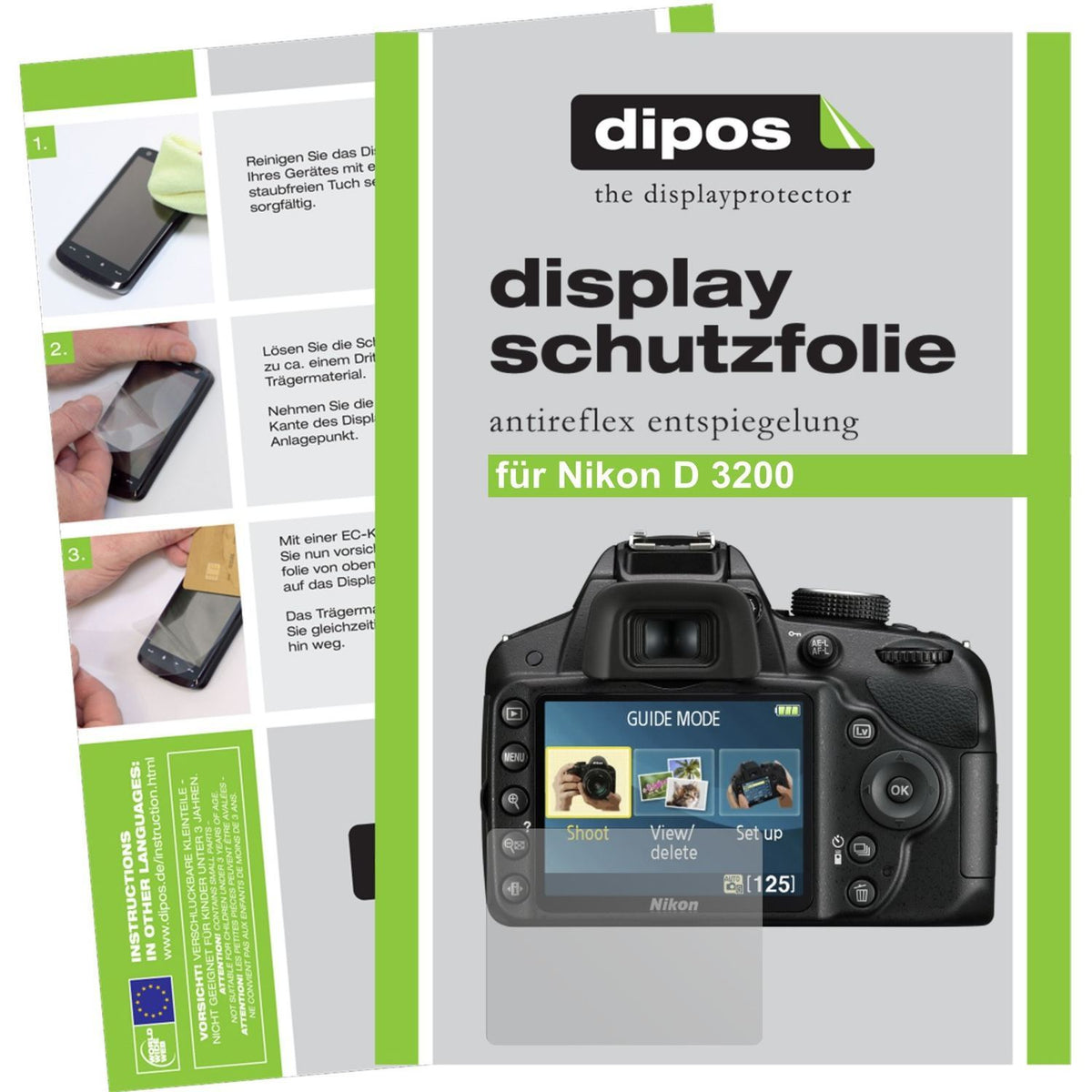 6x Schutzfolie matt für D3200 Nikon Display-Schutz (1)
