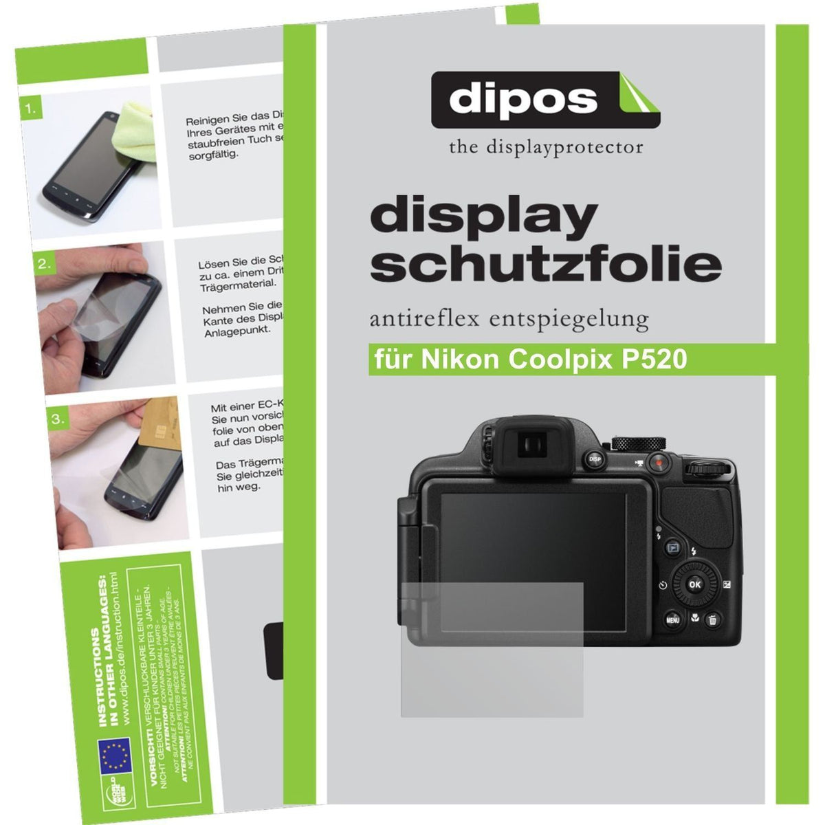 6x Schutzfolie matt für Coolpix P520 Nikon Display (1)