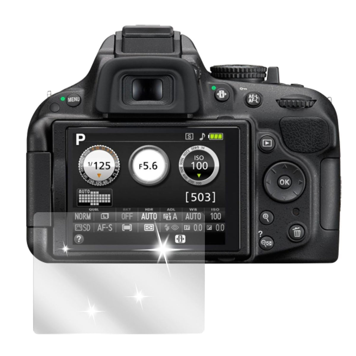 6x Schutzfolie klar für D5200 Nikon Display-Schutz (2)