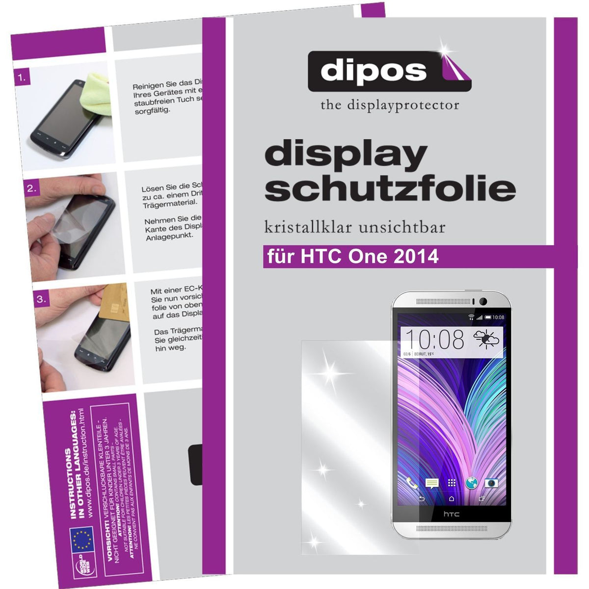 2x Schutzfolie klar für One M8 HTC Display-Schutzf (1)