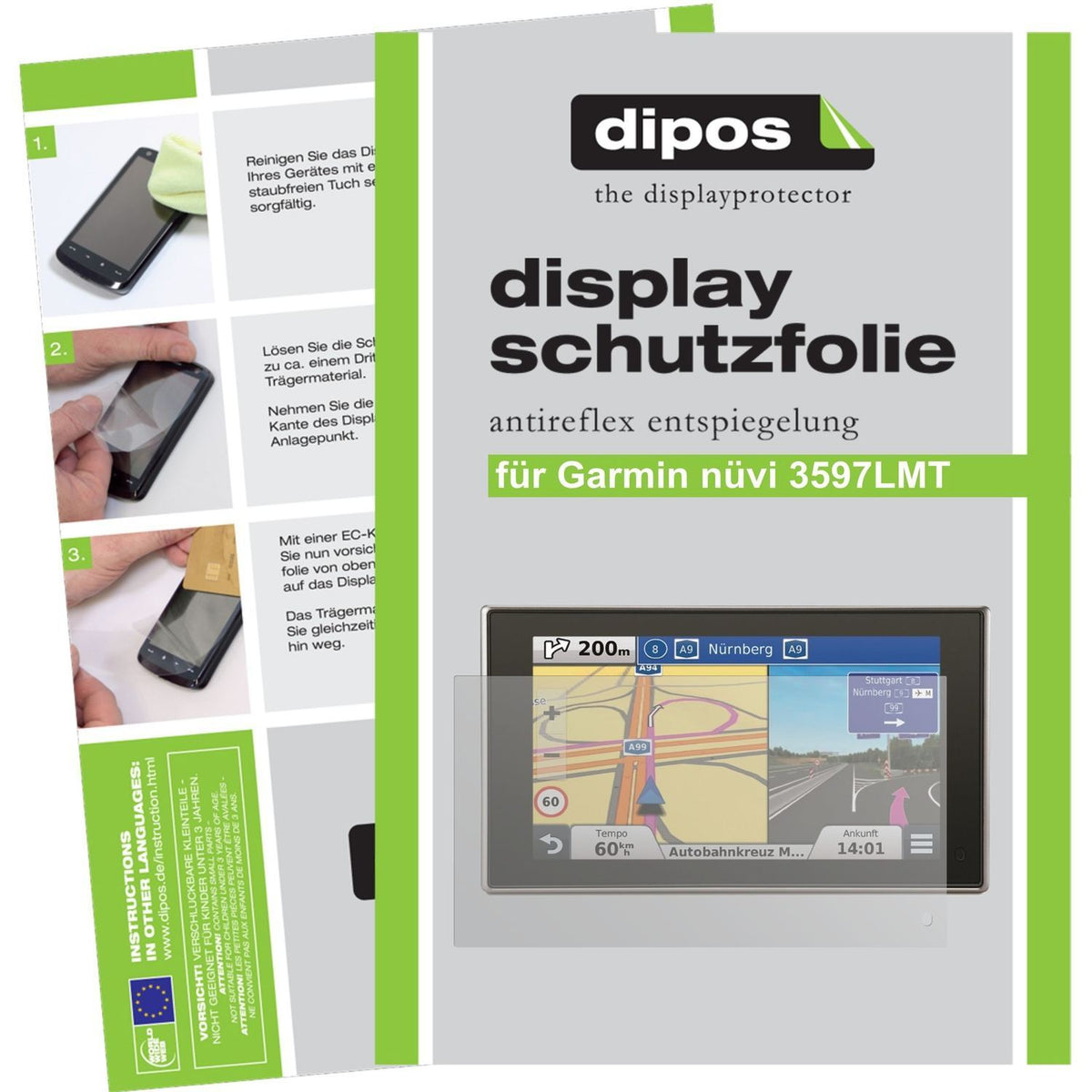 2x Schutzfolie matt für nüvi 3597 LMT Garmin Displ (1)