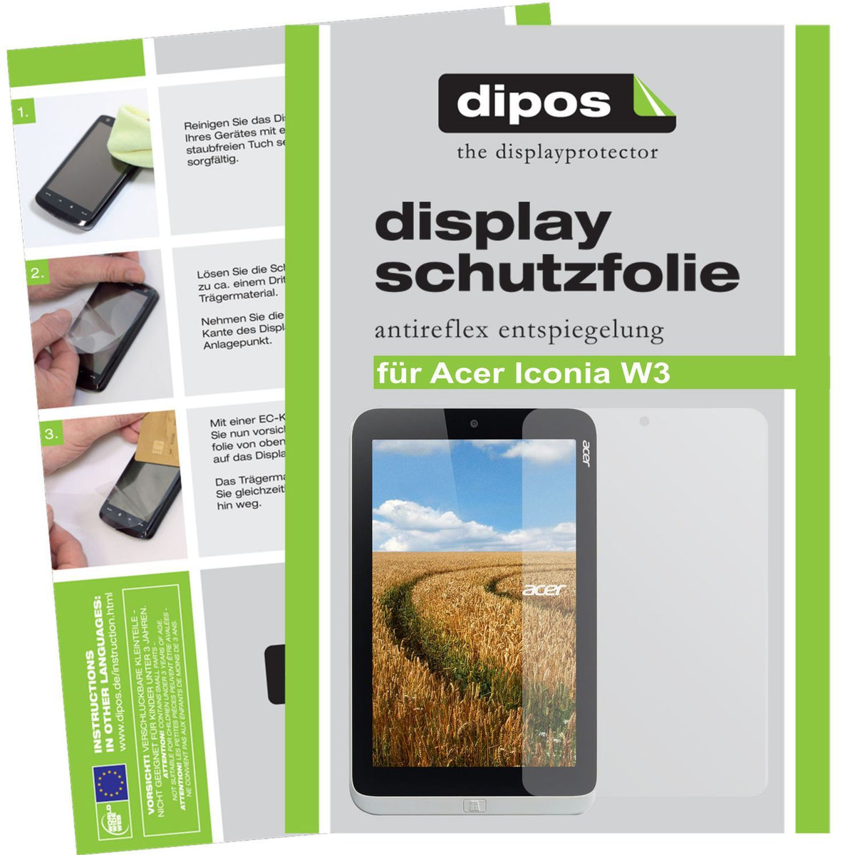 2x Schutzfolie matt für Iconia W3 Acer Display-Sch (1)