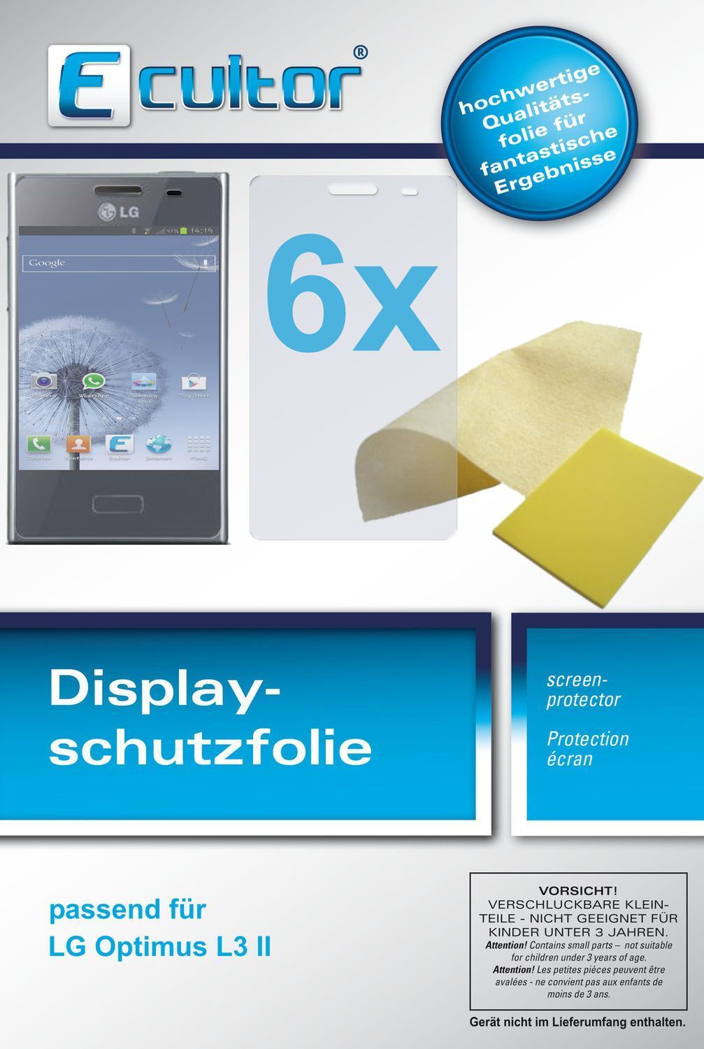 6x Schutzfolie klar für Optimus L3 II LG Display-S (1)