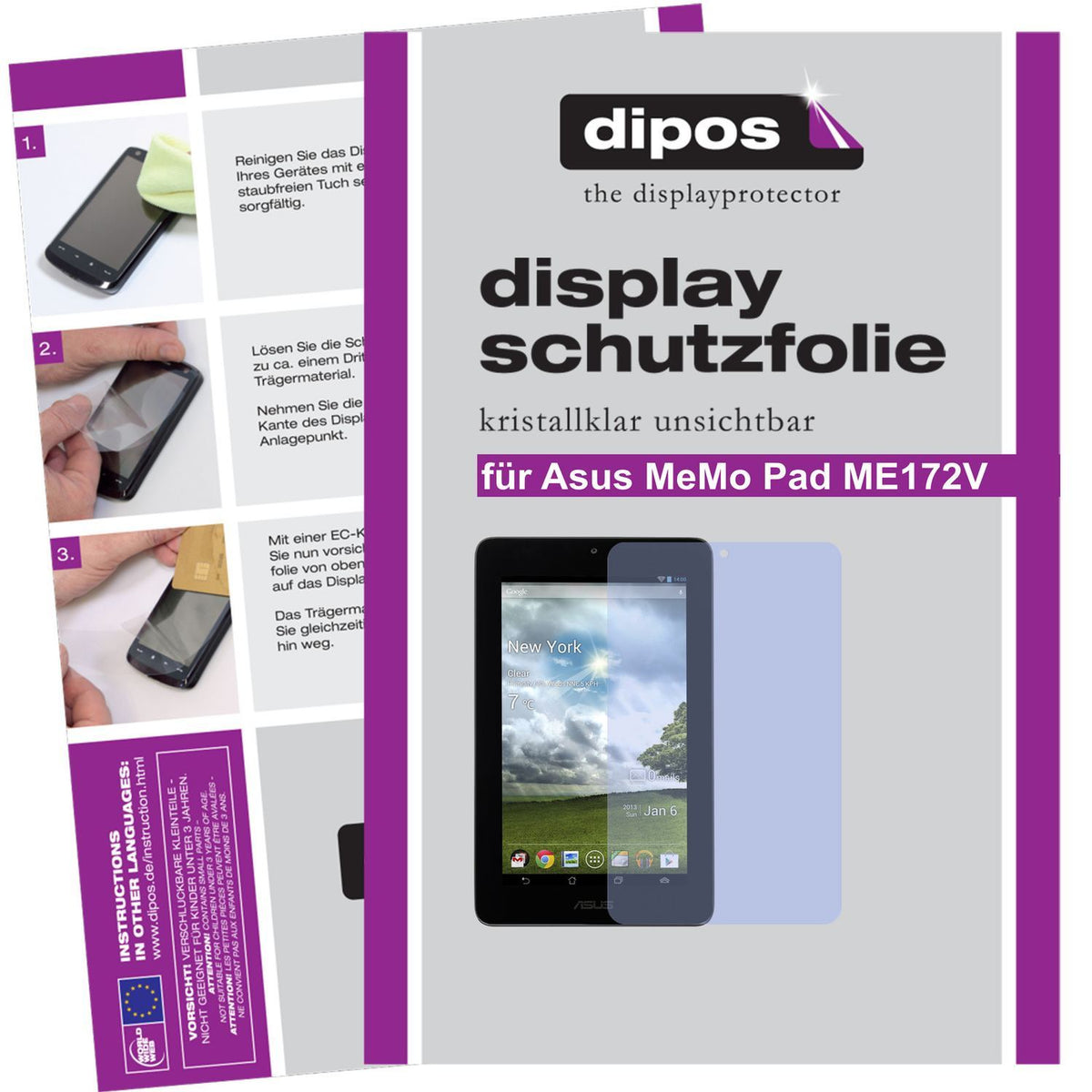 2x Schutzfolie klar für MeMo Pad ME172V Asus Displ (1)