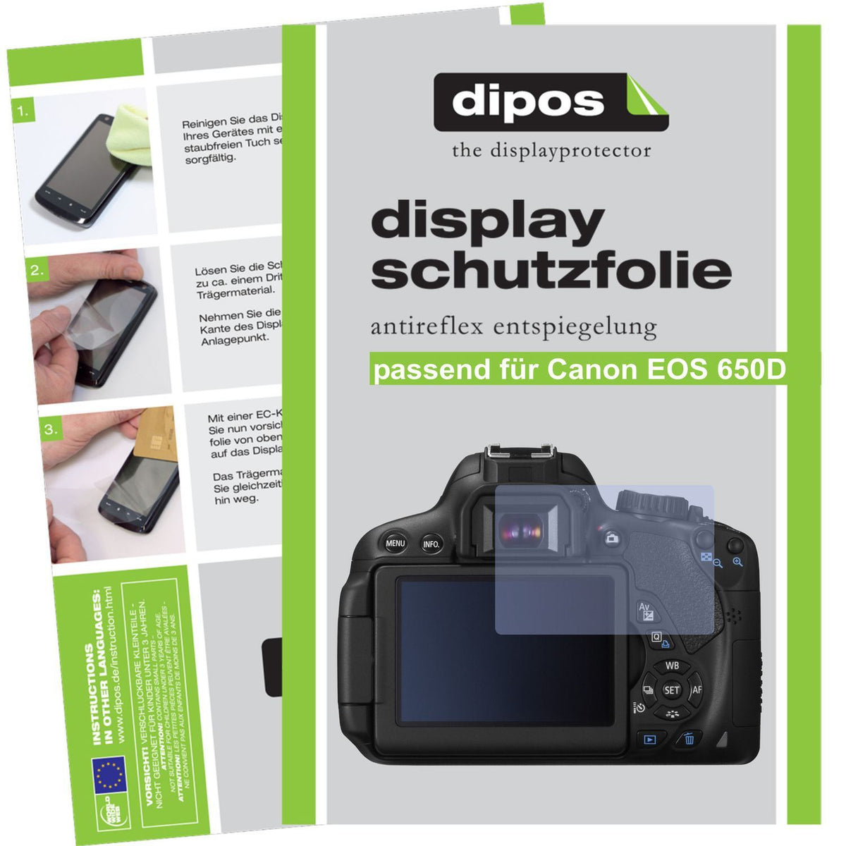 6x Schutzfolie matt für EOS 650D Canon Display-Sch (1)
