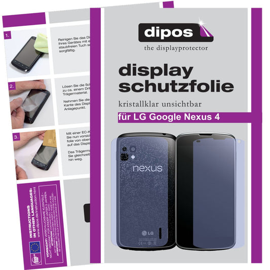 4x Schutzfolie klar für Google Nexus 4 LG Display- (1)