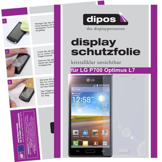 2x Schutzfolie klar für P700 Optimus L7 LG Display (1)