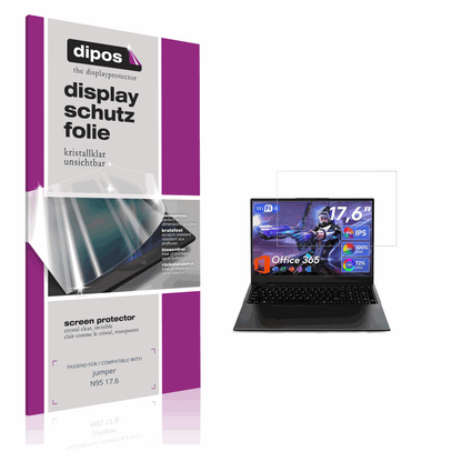 Klare Displayschutzfolie von dipos passend für jumper N95 17.6, präziser Zuschnitt und blasenfrei montiert