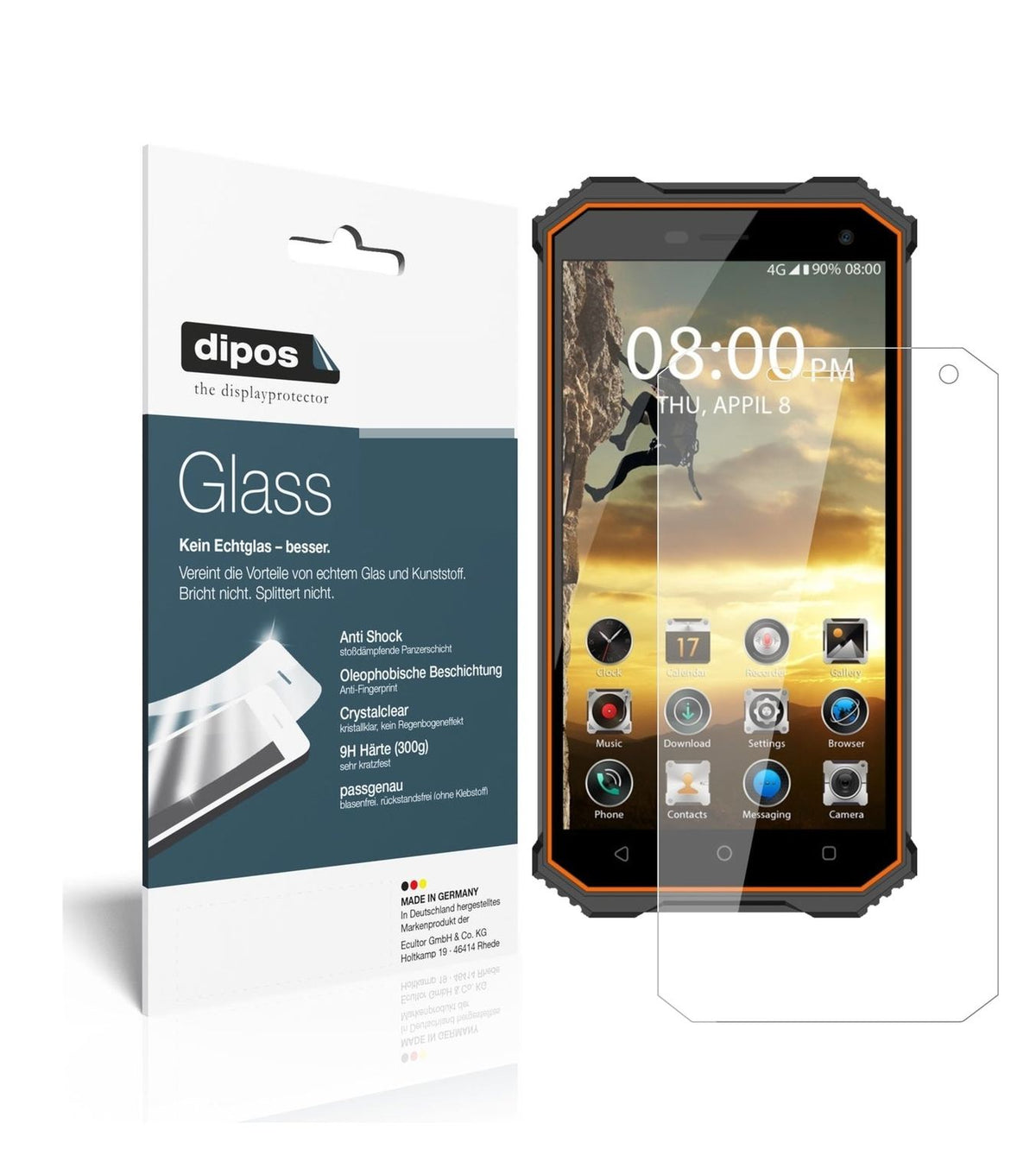 1x 9H Schutzfolie für Phonemax Rockey 2 Panzerfolie