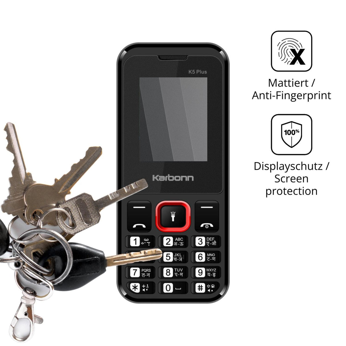 dipos Displayschutz für Karbonn K5 Plus, mattierte Oberfläche, Blickschutzfilter und perfekter Passform