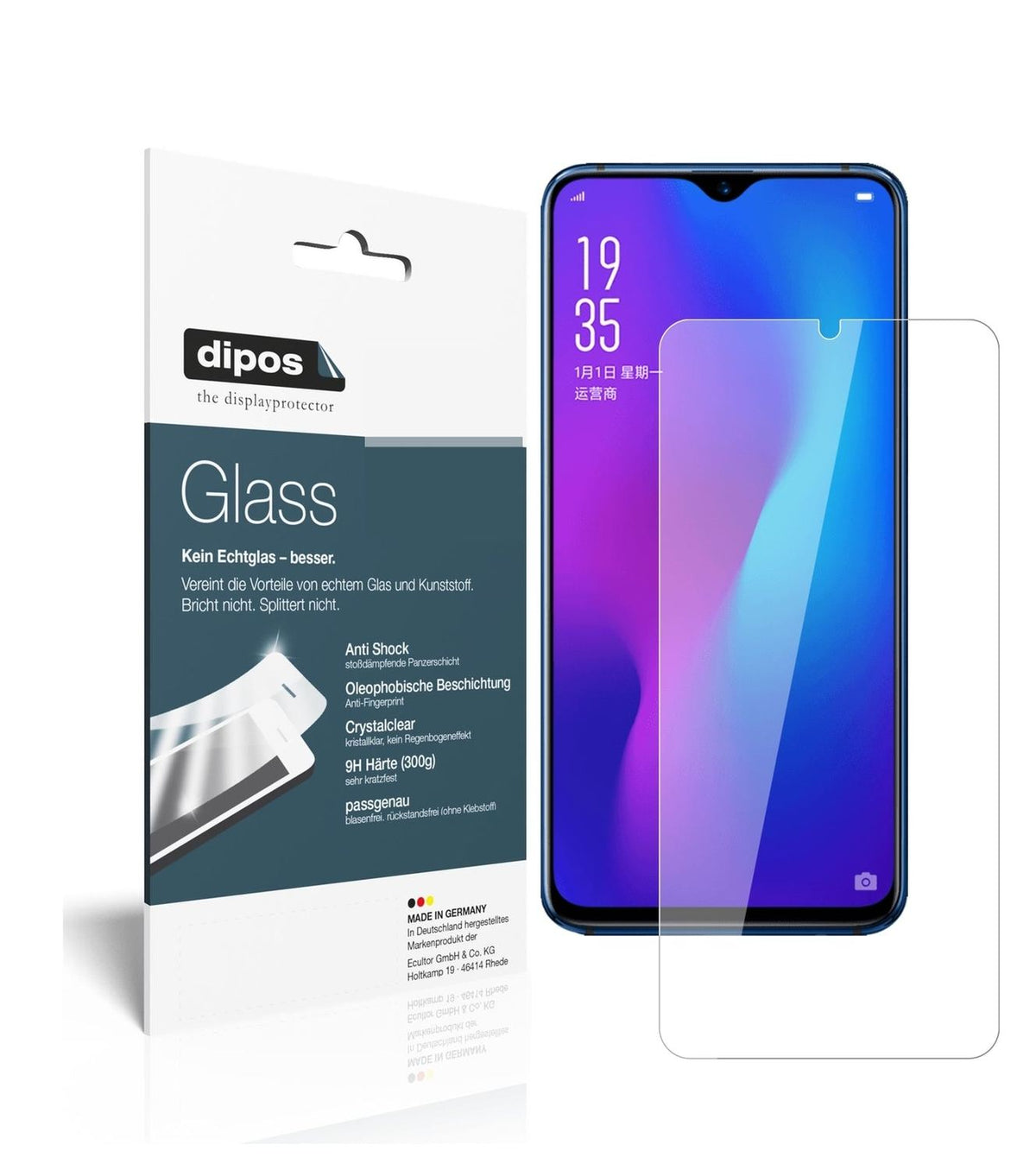 1x 9H Schutzfolie für Oppo R17 Panzerfolie