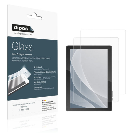 Matte Displayschutzfolie von dipos passend für Konrow K-Tab 1004, 9H kratzfest und blasenfrei montiert