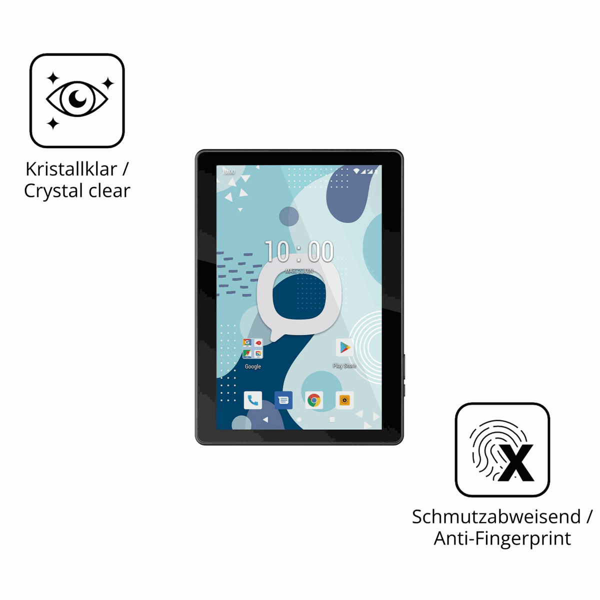 Flexible TPU-Folie passend zugeschnitten für Konrow K-Tab 1004, vollständige Abdeckung