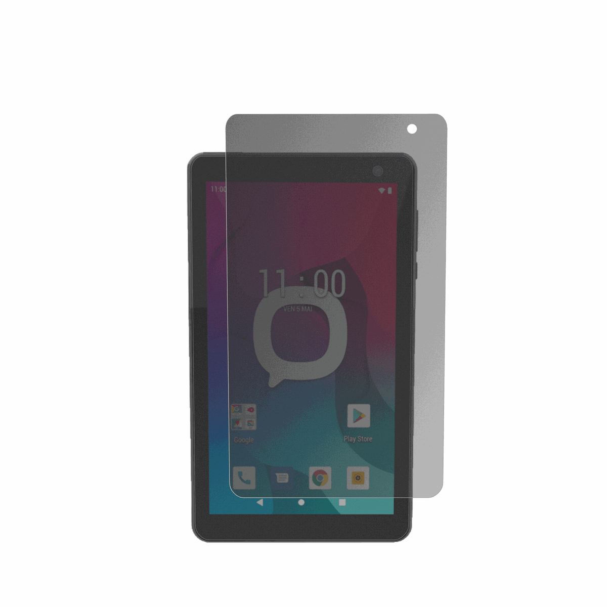 KonrowK-Tab 704 mit aufgebrachtem dipos Displayschutz, der seitliche Einblicke blockiert