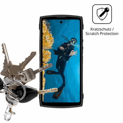 Schutz gegen Kratzer auf dem LAGENIO Panther2 Pro Glas durch Schlüssel oder Ähnliches