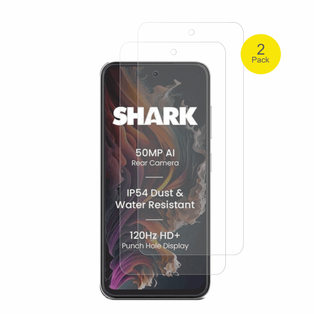 LavaShark 2 mit aufgebrachter dipos Flex Schutzfolie, glasklare Darstellung ohne Einschränkungen