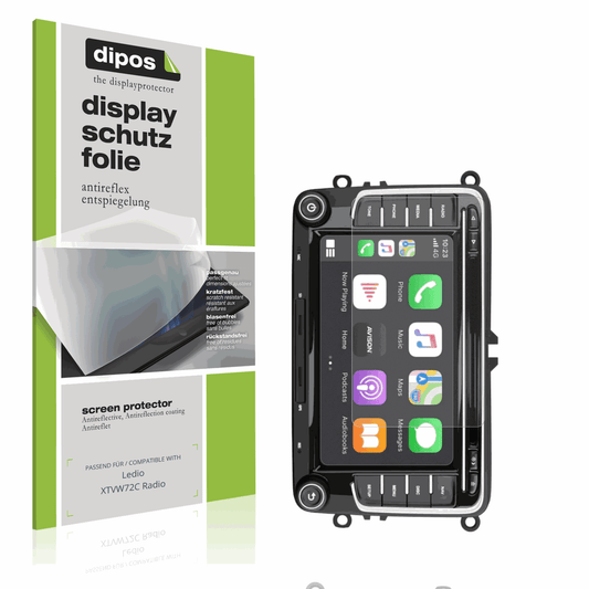 Matte Displayschutzfolie von dipos passend für Ledio XTVW72C Radio, präziser Zuschnitt und blasenfrei montiert